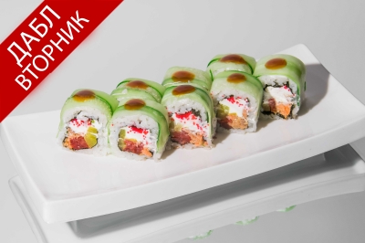 Ролл с жареным лососем и огурцом (ДаблВторник)
